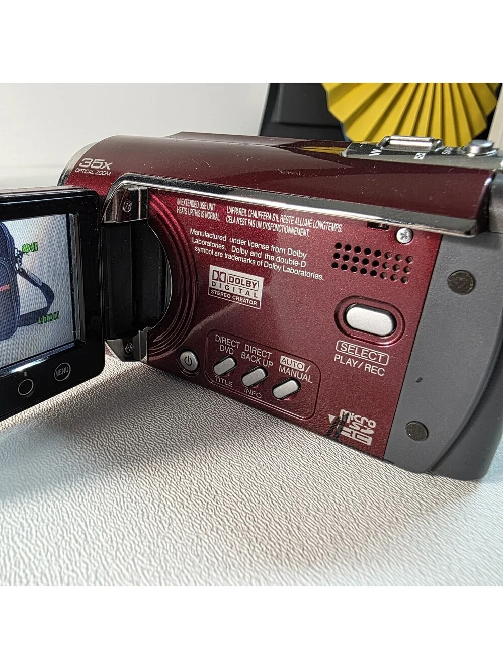 JVC Everio GZ-MG330RU 30GB HDD Camcorder Red W Micro SD Bag Charger Tested Works
